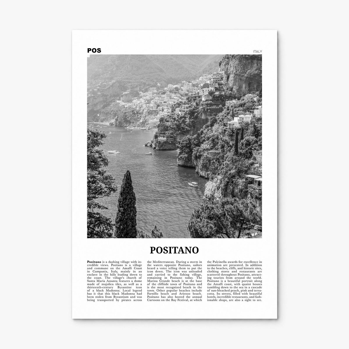 Positano Newspaper No 3 Poster, print only (unframed)