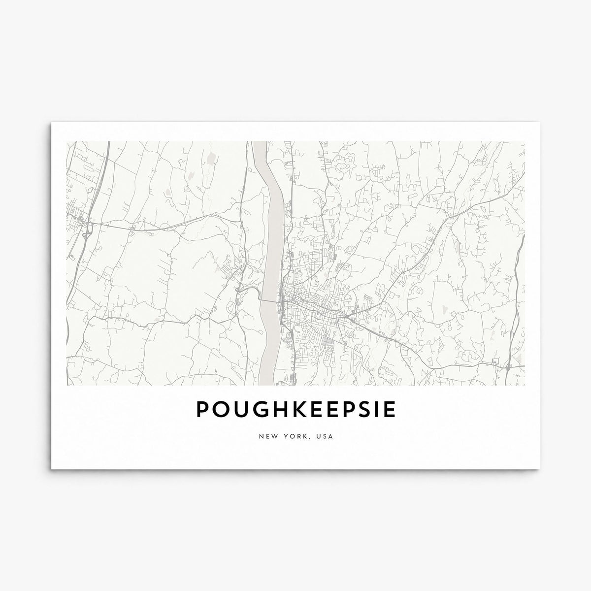 Poughkeepsie Map Poster, print only (unframed)