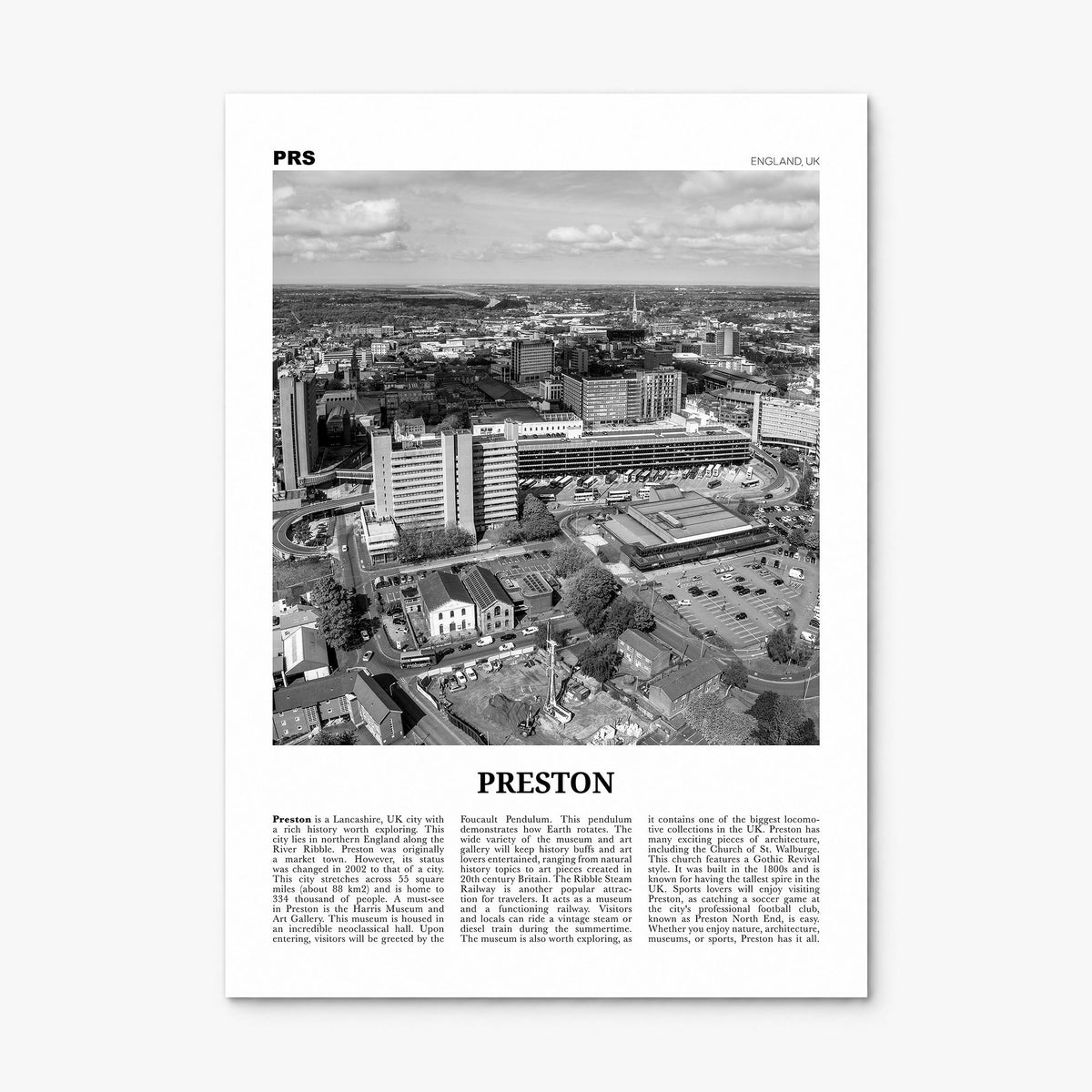 Preston Newspaper Poster, print only (unframed)