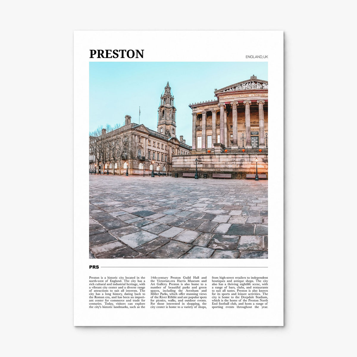 Preston Travel Poster, print only (unframed)