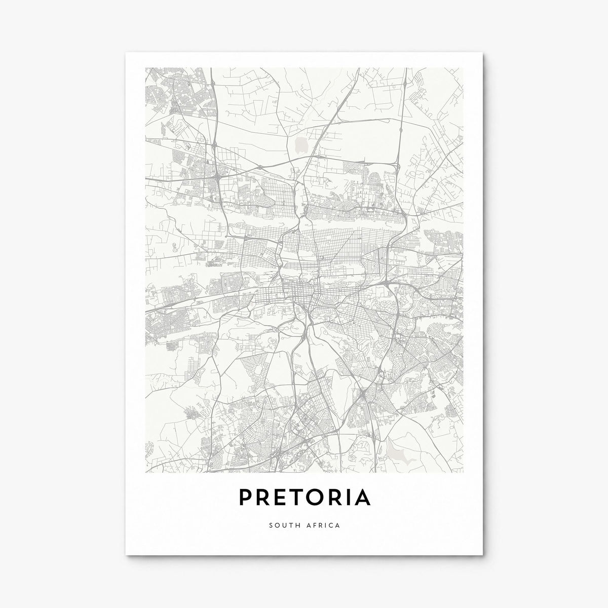 Pretoria Map Poster, print only (unframed)
