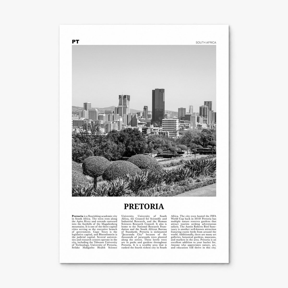 Pretoria Newspaper Poster, print only (unframed)