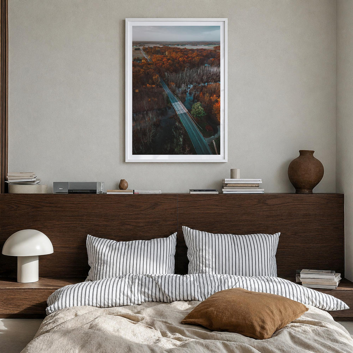 Princeton no. 2 colorful photo poster of New Jersey, USA – vertical wall art in white wood frame with white border, hanging o