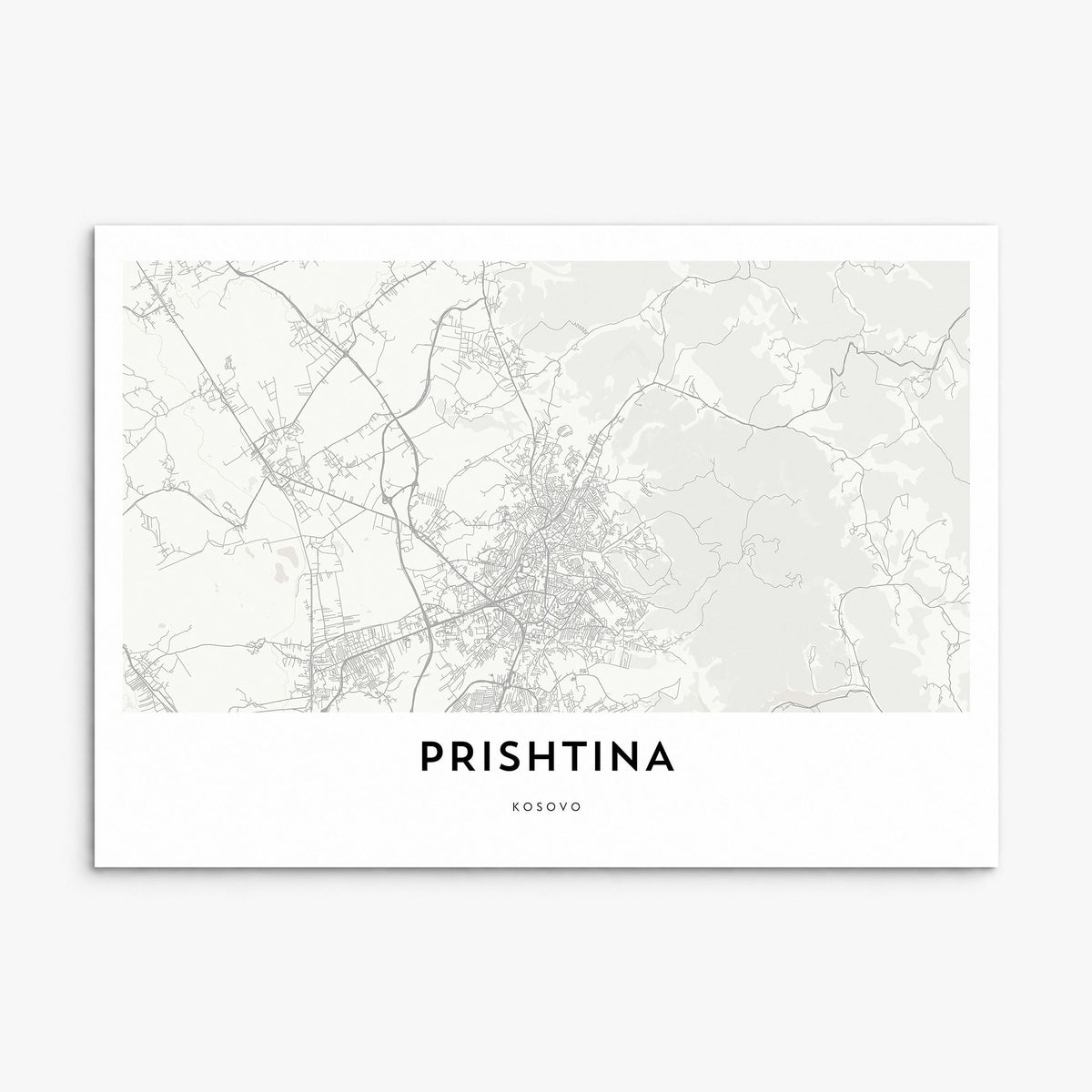 Pristina Map Poster, print only (unframed)