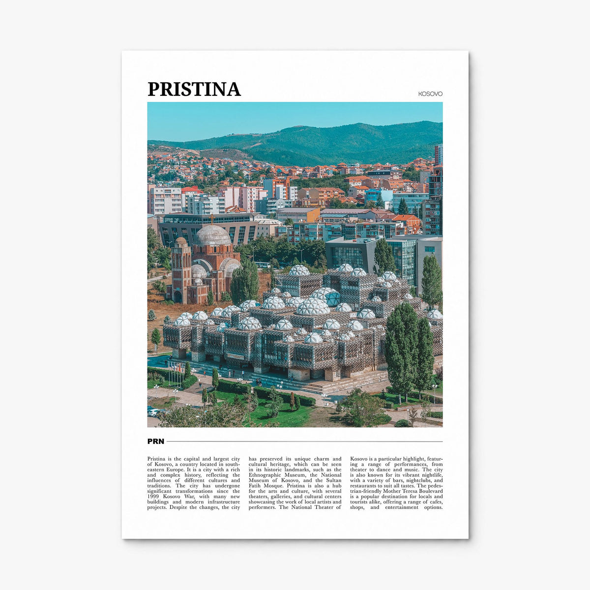 Pristina Travel Poster, print only (unframed)