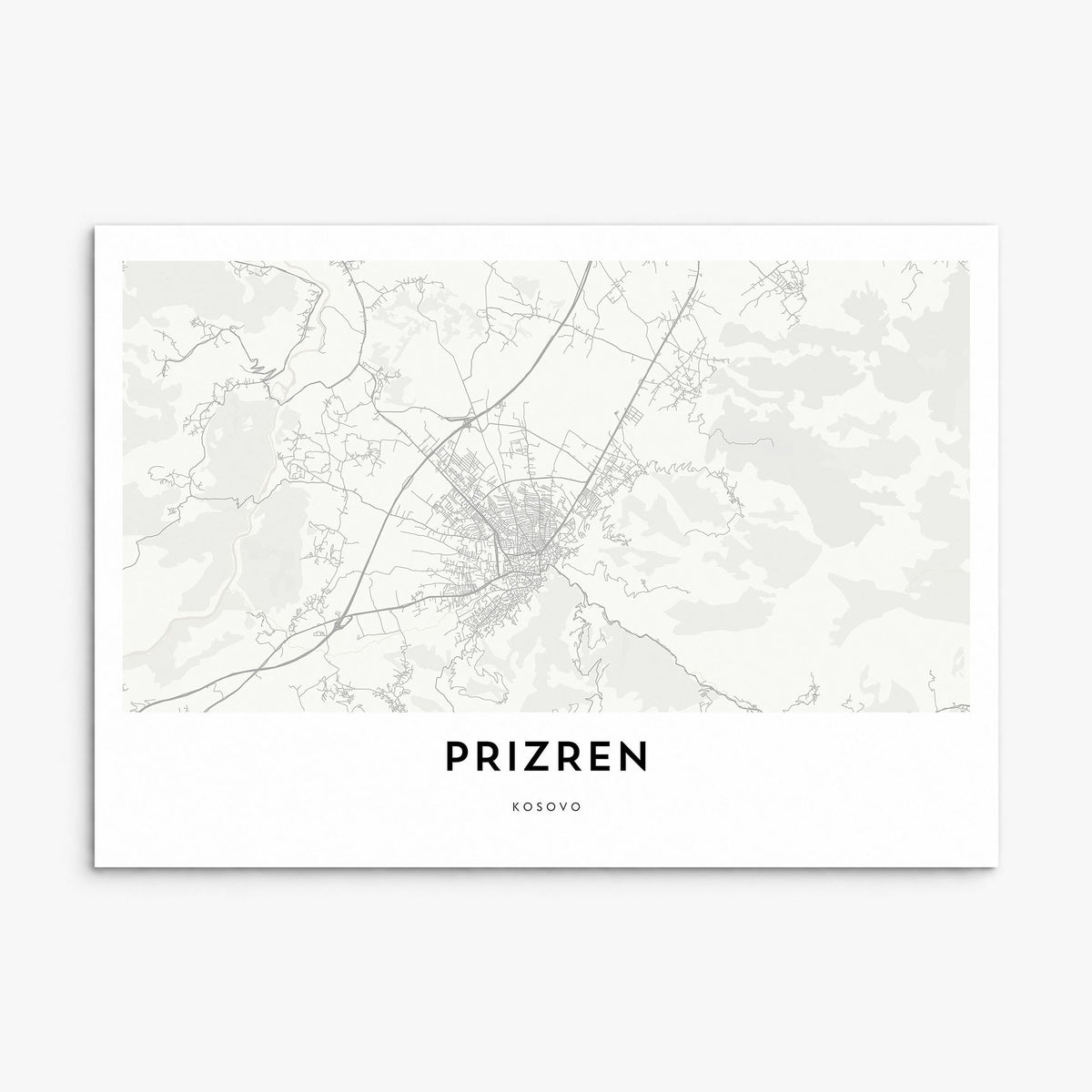 Prizren Map Poster, print only (unframed)