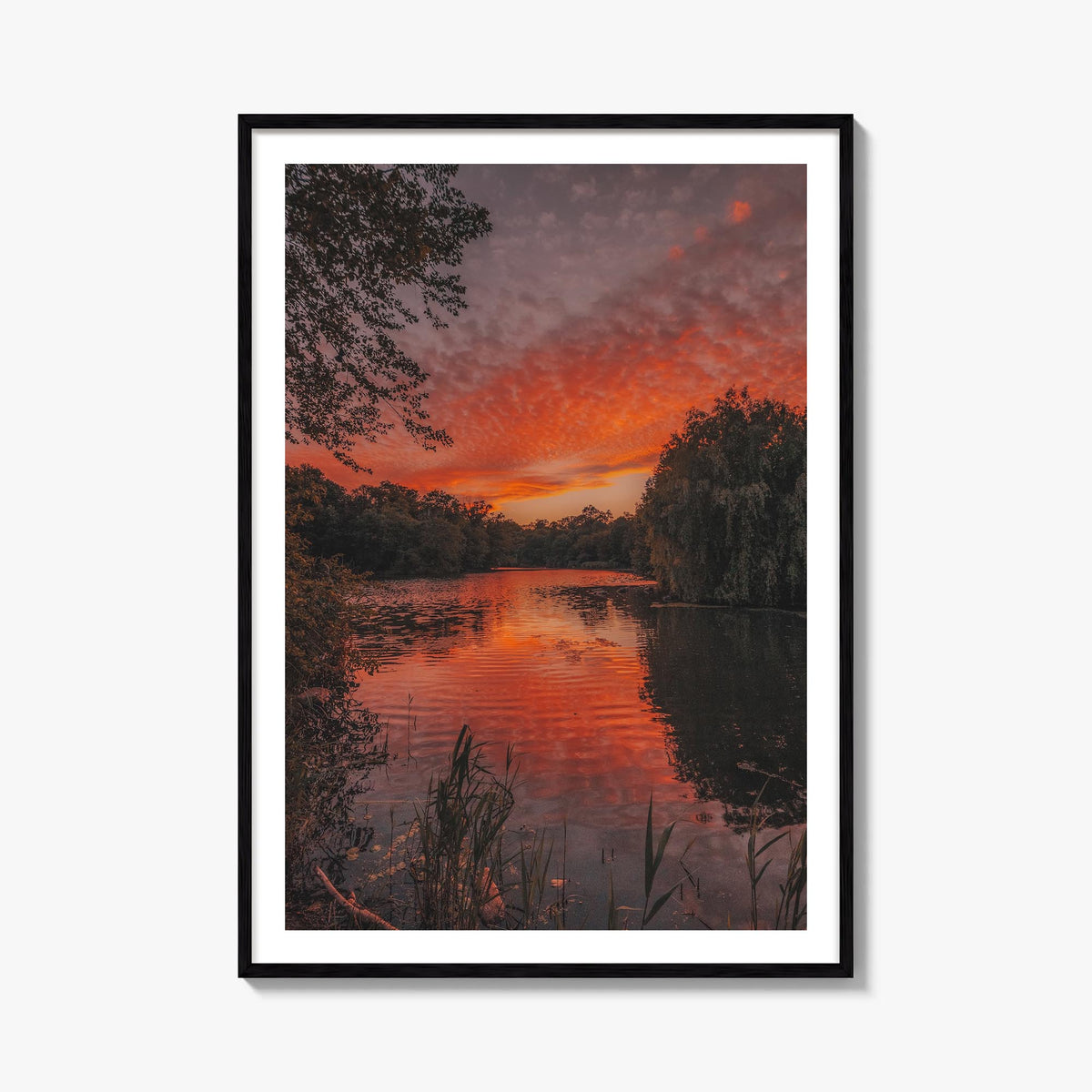 Prospect Park Lake colorful photo poster of New York, USA – vertical wall art, unframed print shown in interior mockup