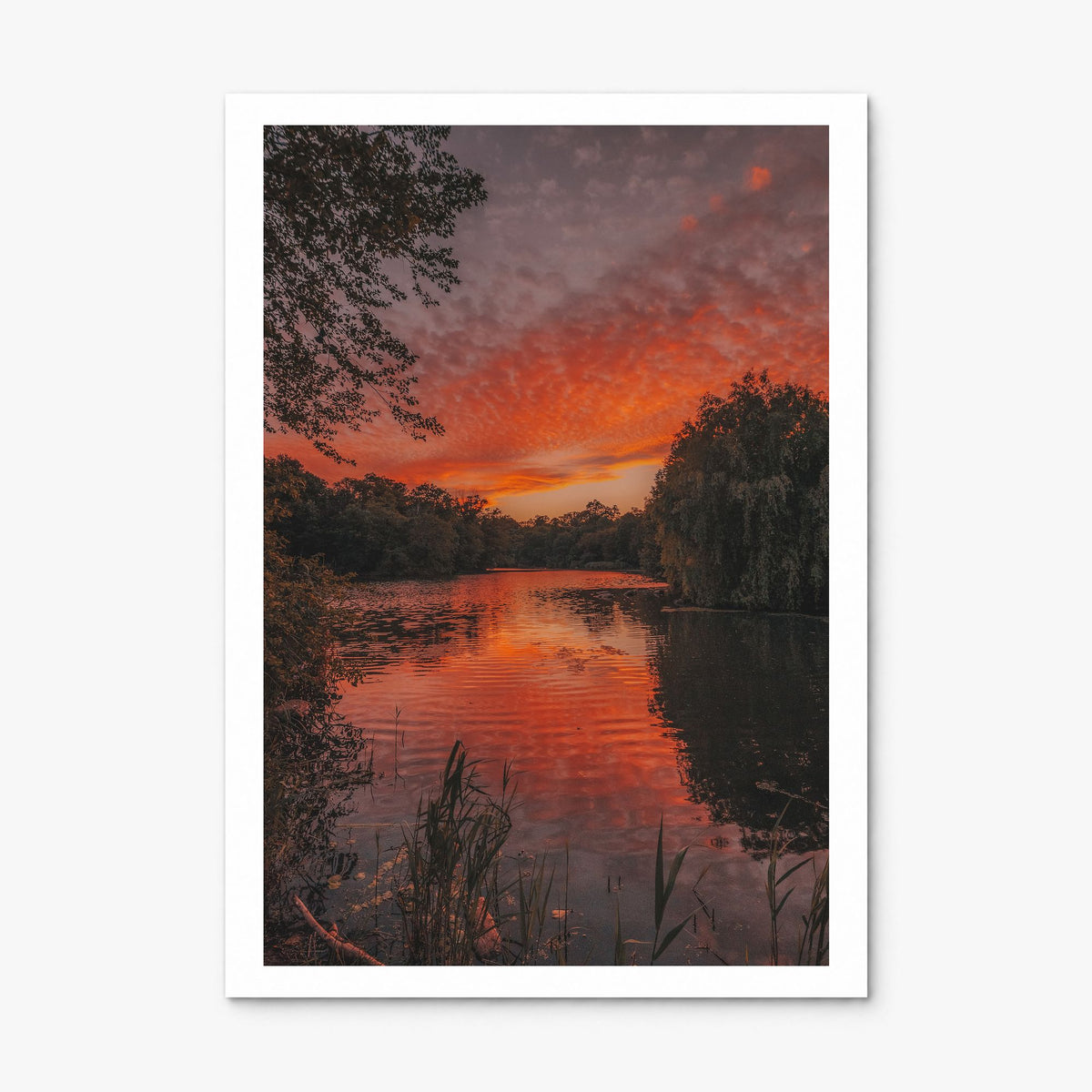 Prospect Park Lake Photo Poster, print only (unframed), white border