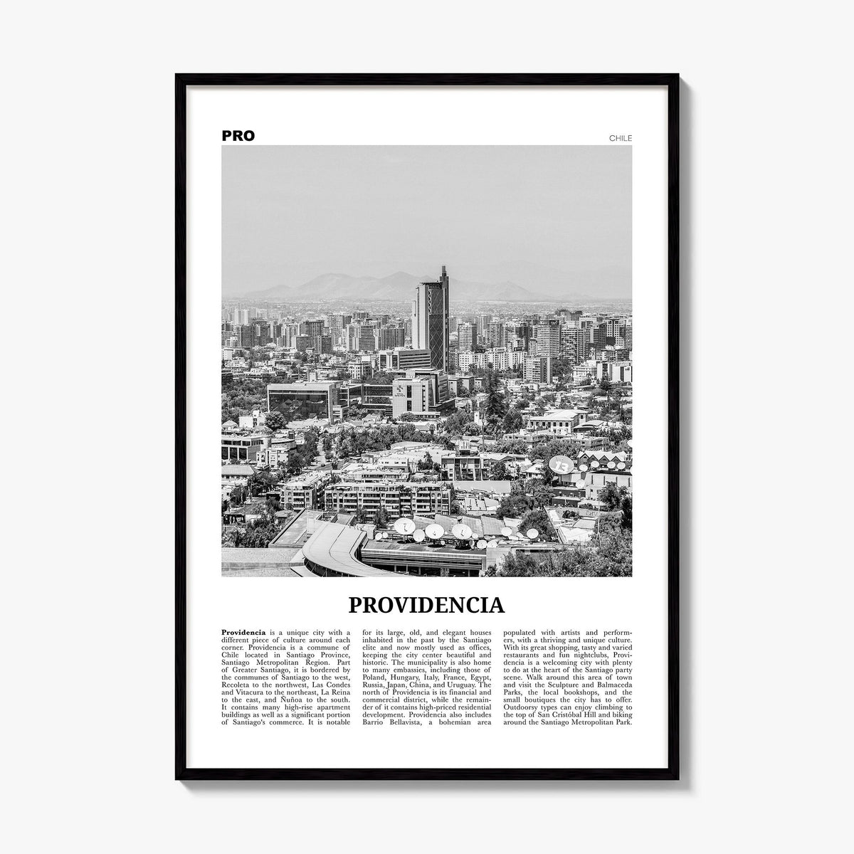 Providencia Newspaper Poster, framed poster mockup