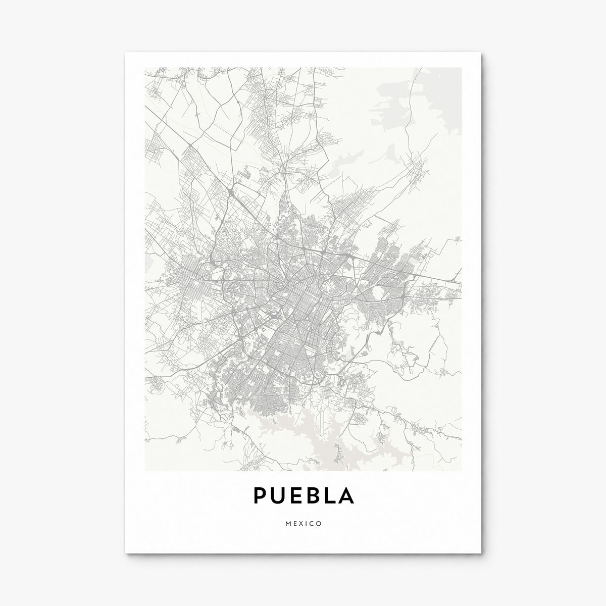 Puebla Map Poster, print only (unframed)