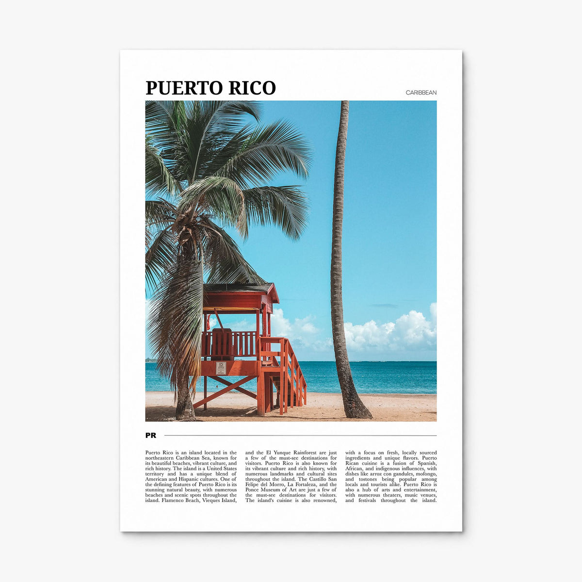 Puerto Rico Travel Poster, print only (unframed)
