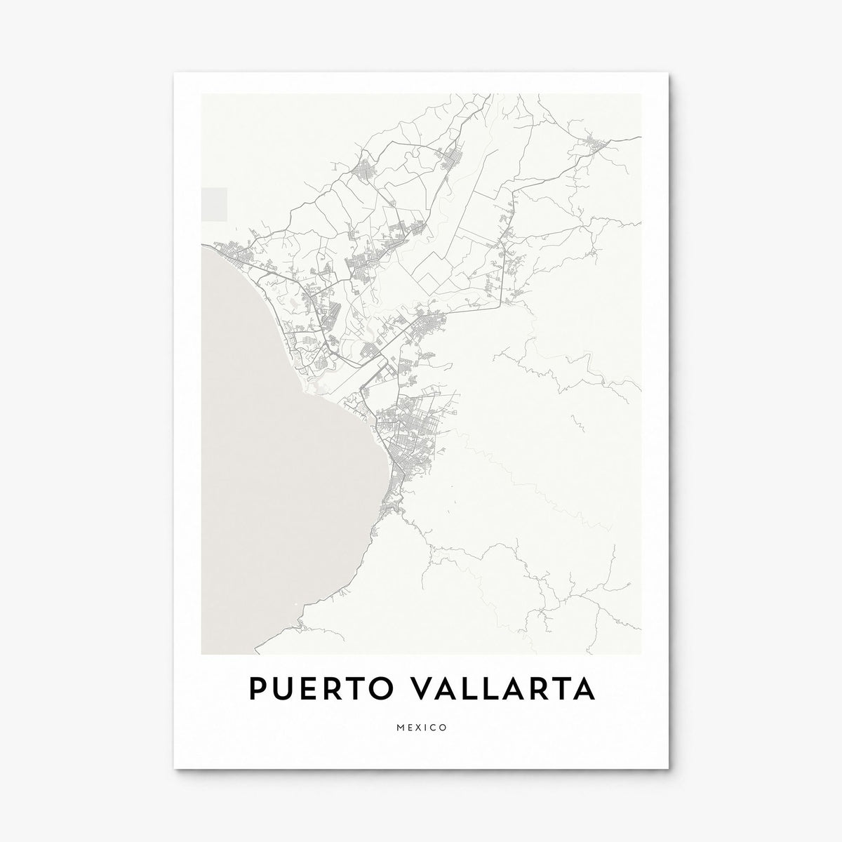 Puerto Vallarta Map Poster, print only (unframed)