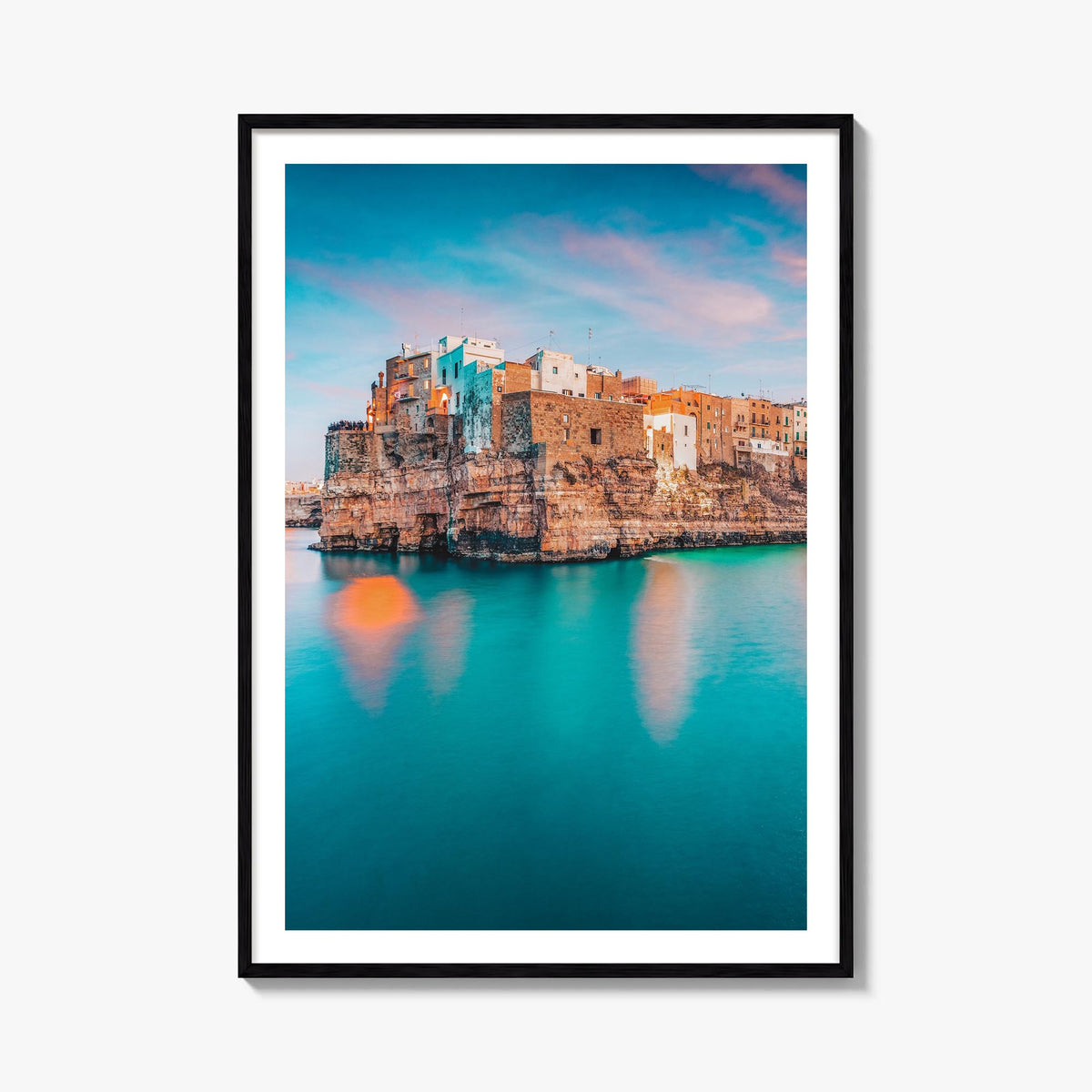 Puglia no. 1 colorful photo poster of Italy – vertical wall art, unframed print shown in interior mockup