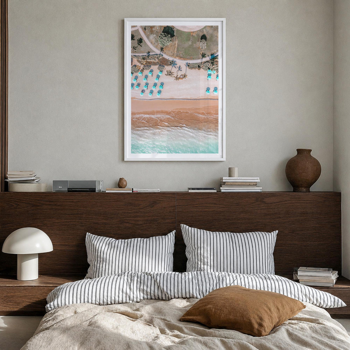 Pullman no. 2 colorful photo poster of Washington, USA – vertical wall art in white wood frame with white border, hanging on