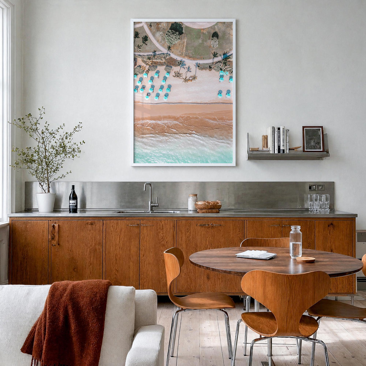 Pullman no. 2 colorful photo poster of Washington, USA – vertical wall art in white wood frame, hanging on wall