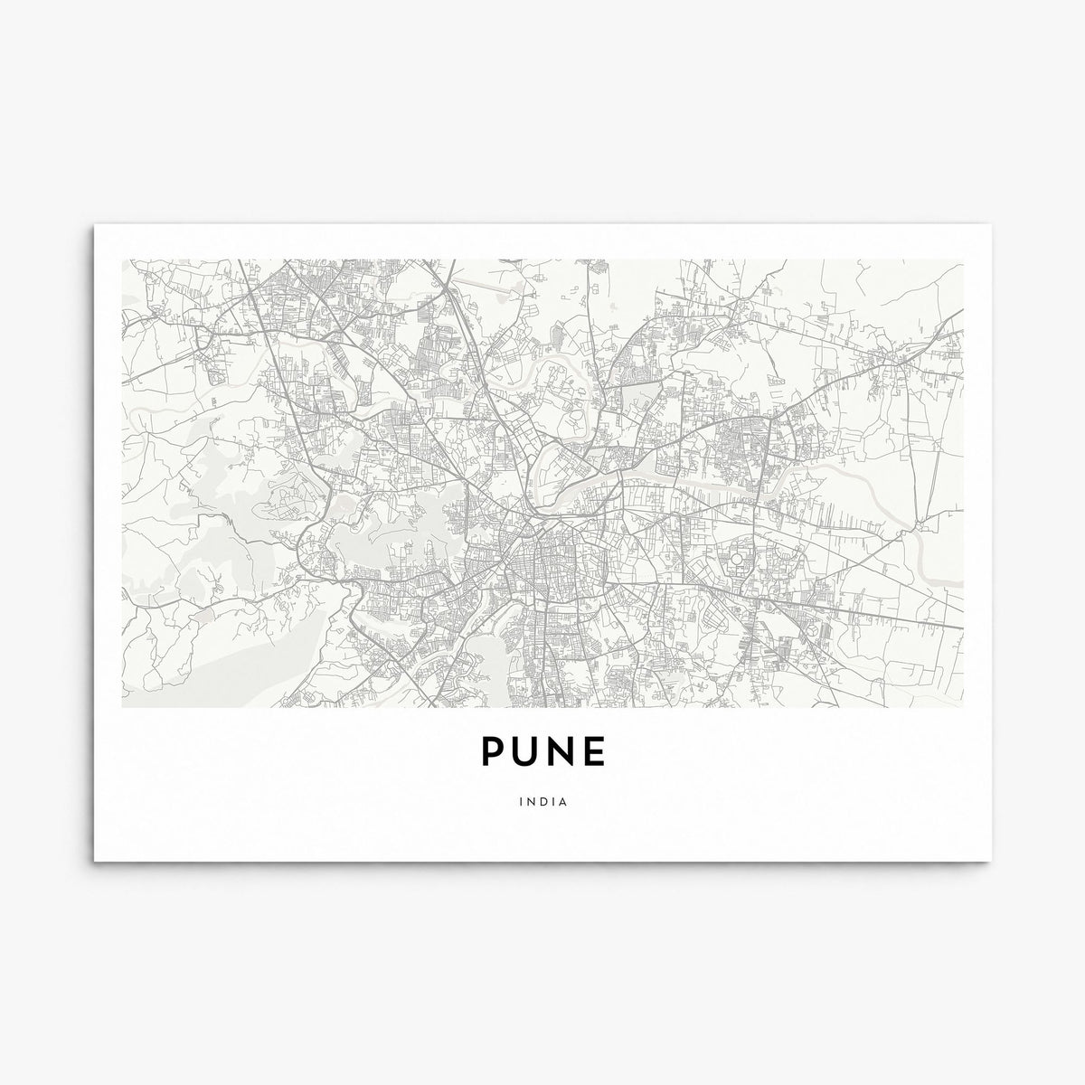 Pune Map Poster, print only (unframed)