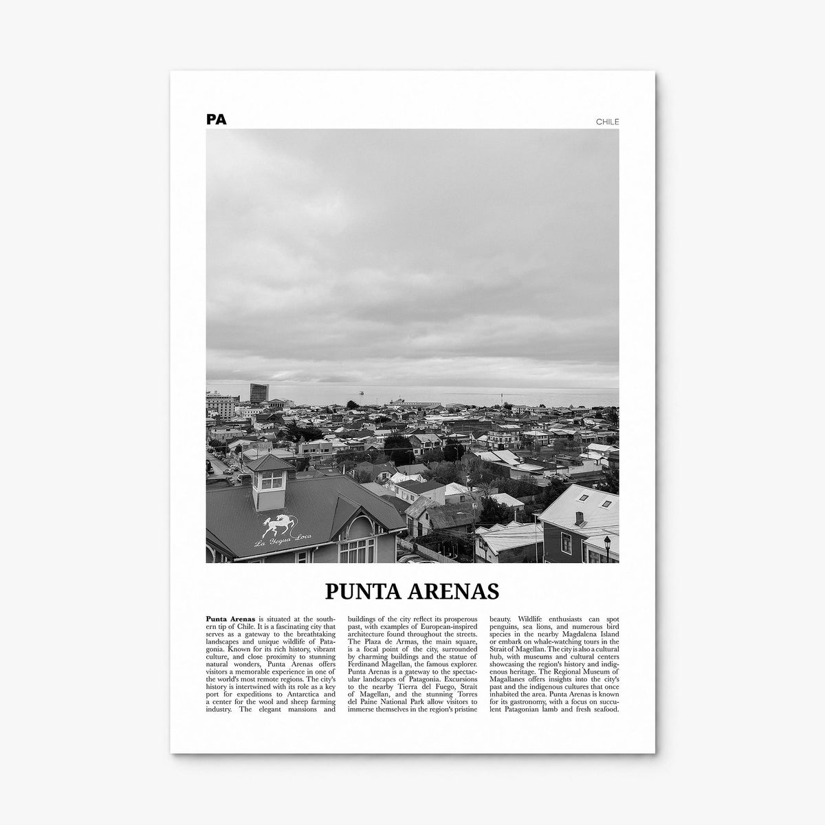 Punta Arenas Newspaper Poster, print only (unframed)