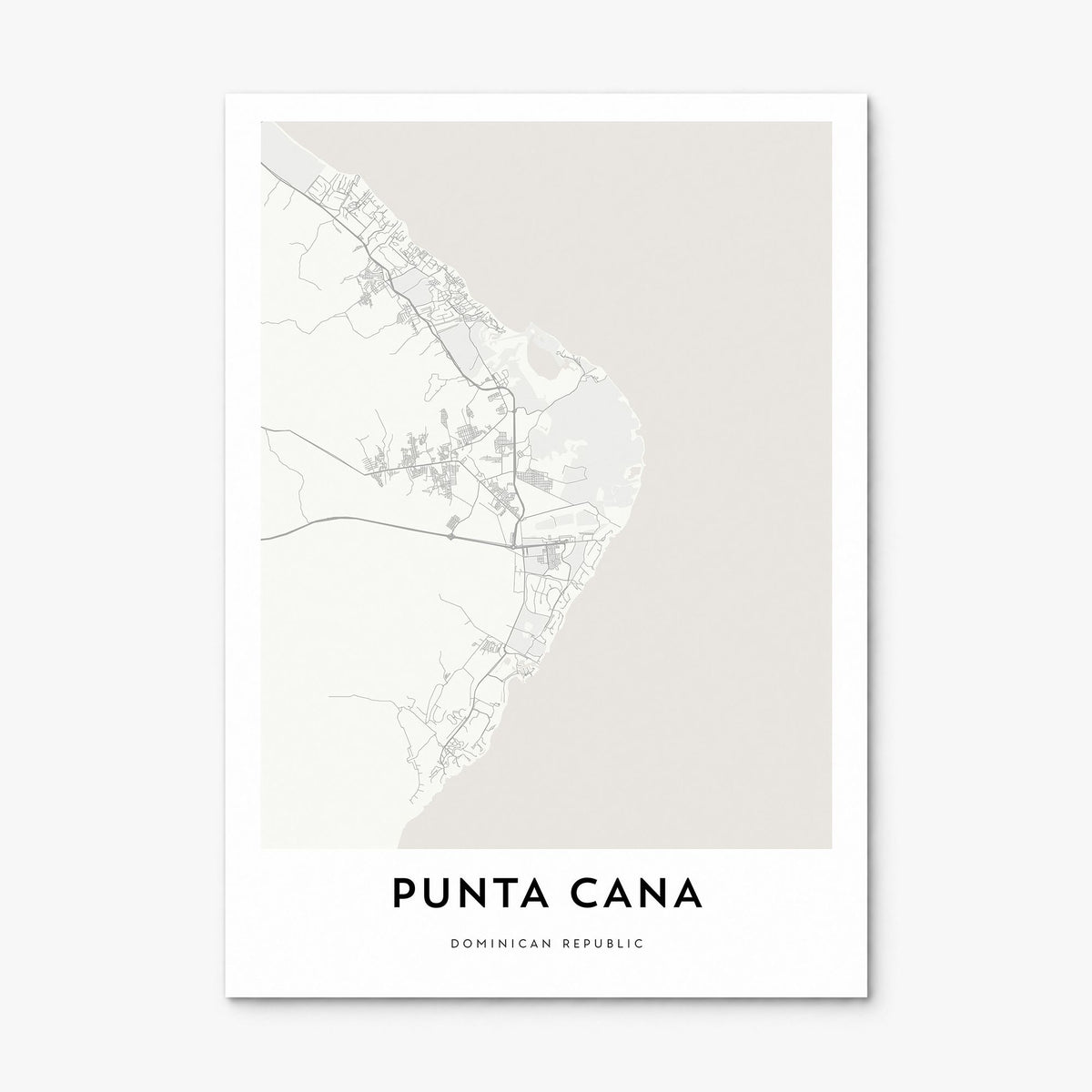 Punta Cana Map Poster, print only (unframed)