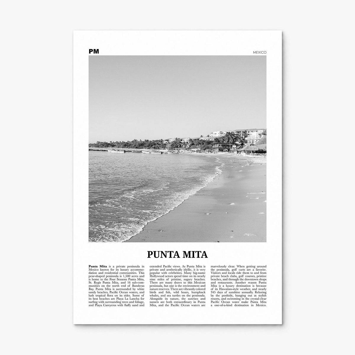 Punta Mita Newspaper Poster, print only (unframed)