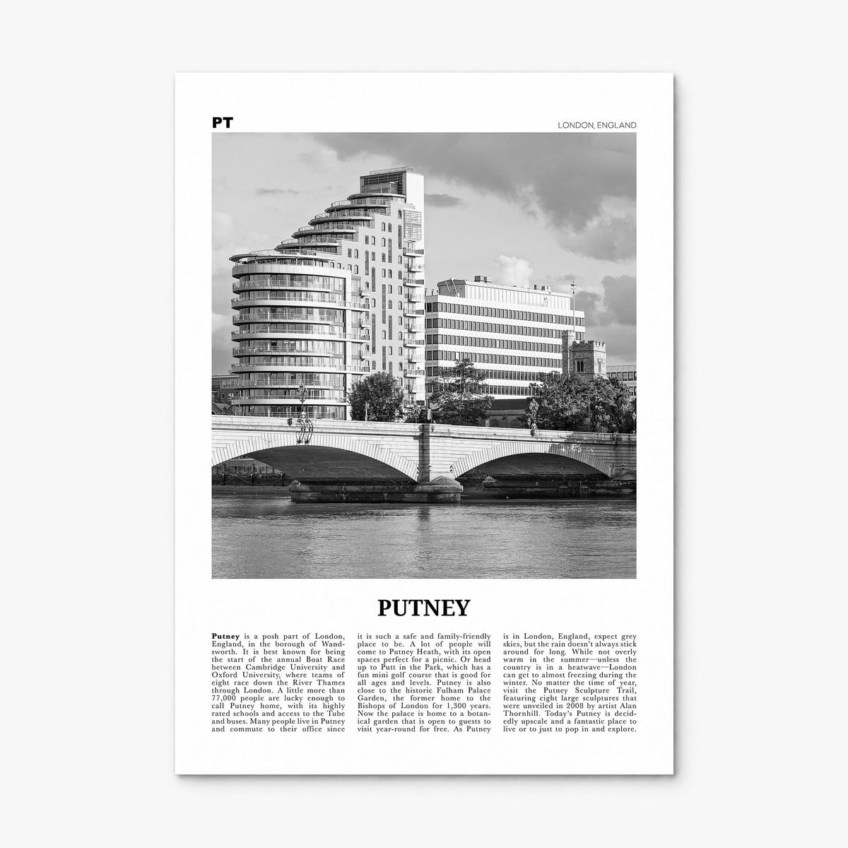 Putney Newspaper Poster, print only (unframed)