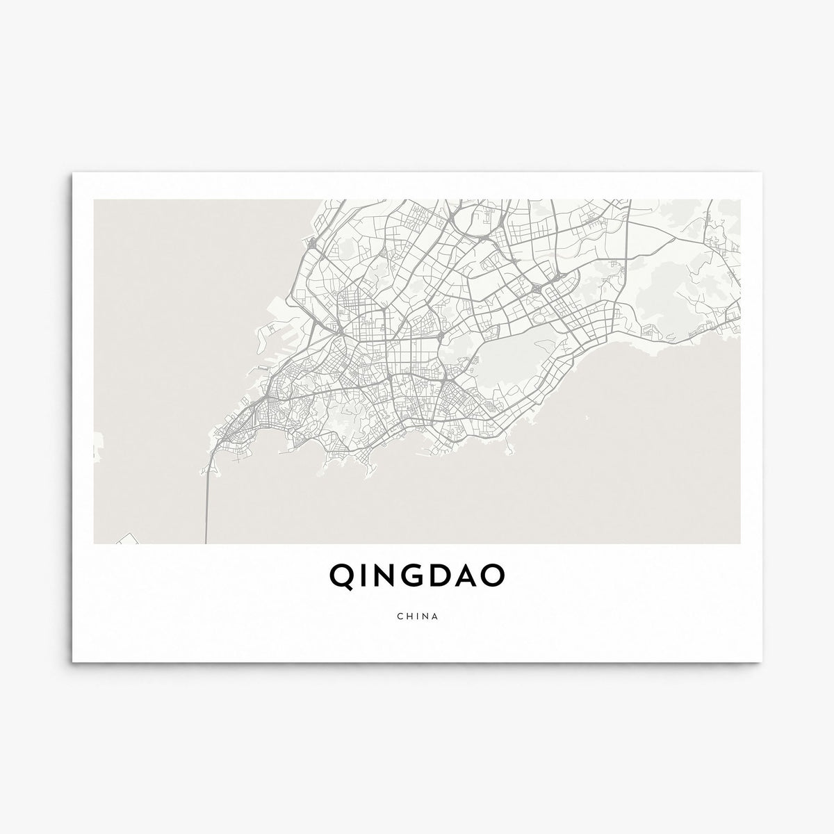 Qingdao Map Poster, print only (unframed)