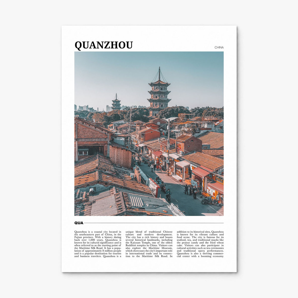Quanzhou Travel Poster, print only (unframed)