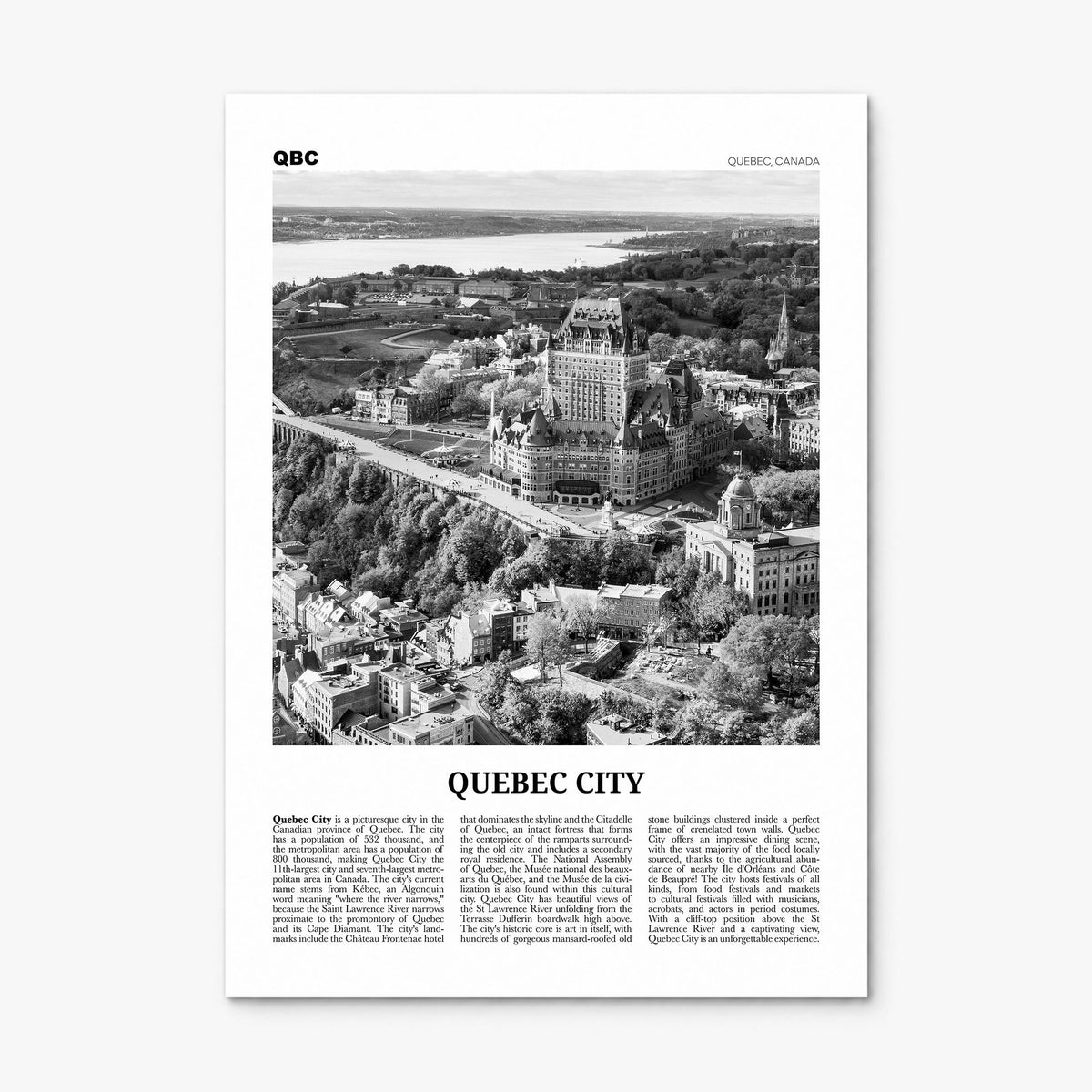 Quebec City Newspaper No 1 Poster, print only (unframed)