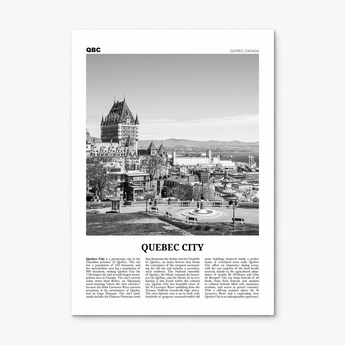 Quebec City Newspaper No 2 Poster, print only (unframed)