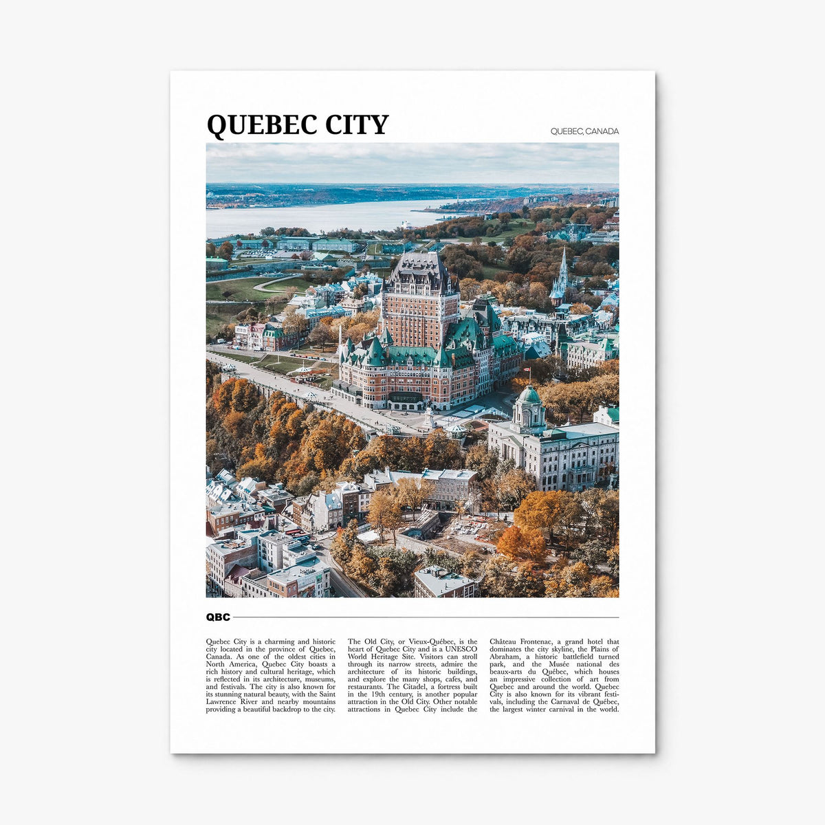 Quebec City Travel Poster, print only (unframed)