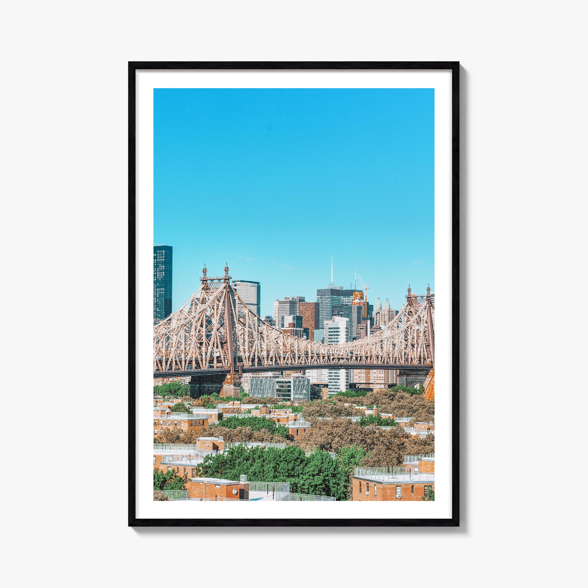 Queens, New York no. 1 colorful photo poster of New York, USA – vertical wall art, unframed print shown in interior mockup