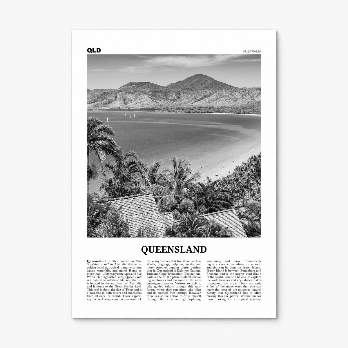 Queensland Newspaper Poster, print only (unframed)