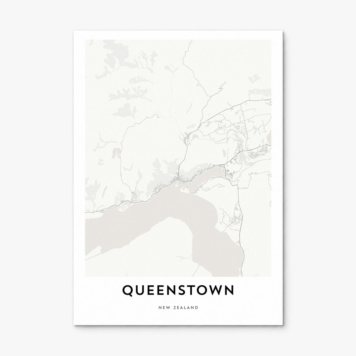 Queenstown Map Poster, print only (unframed)