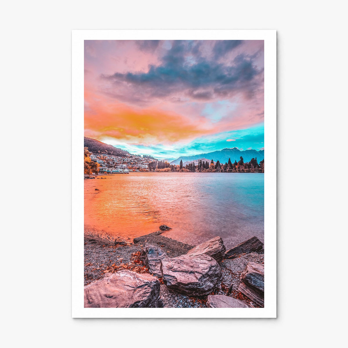Queenstown Photo Poster, print only (unframed), white border