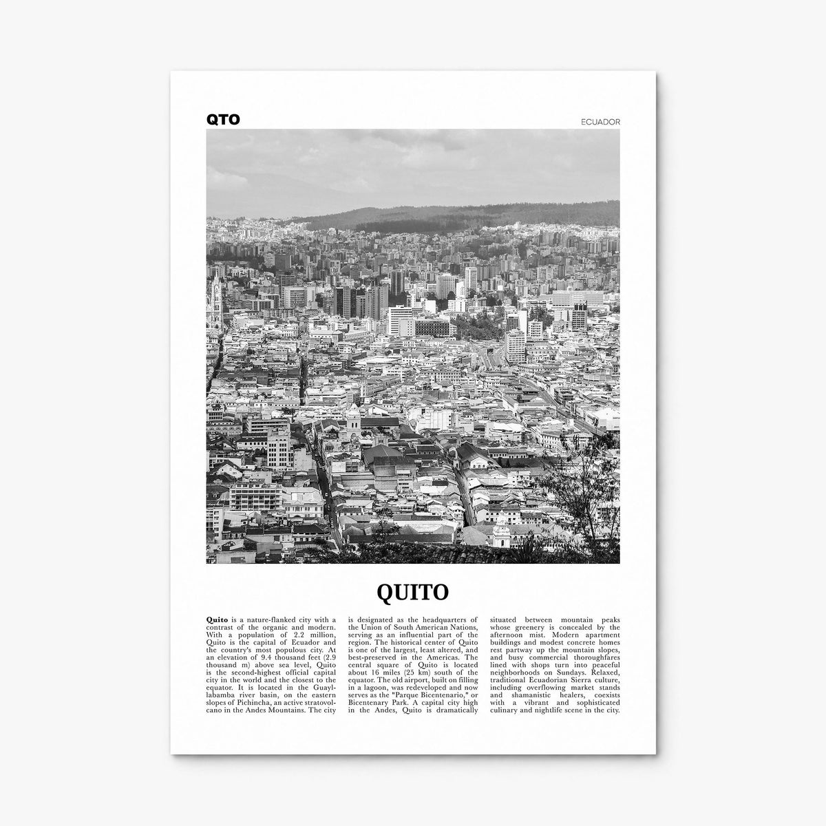 Quito Newspaper Poster, print only (unframed)