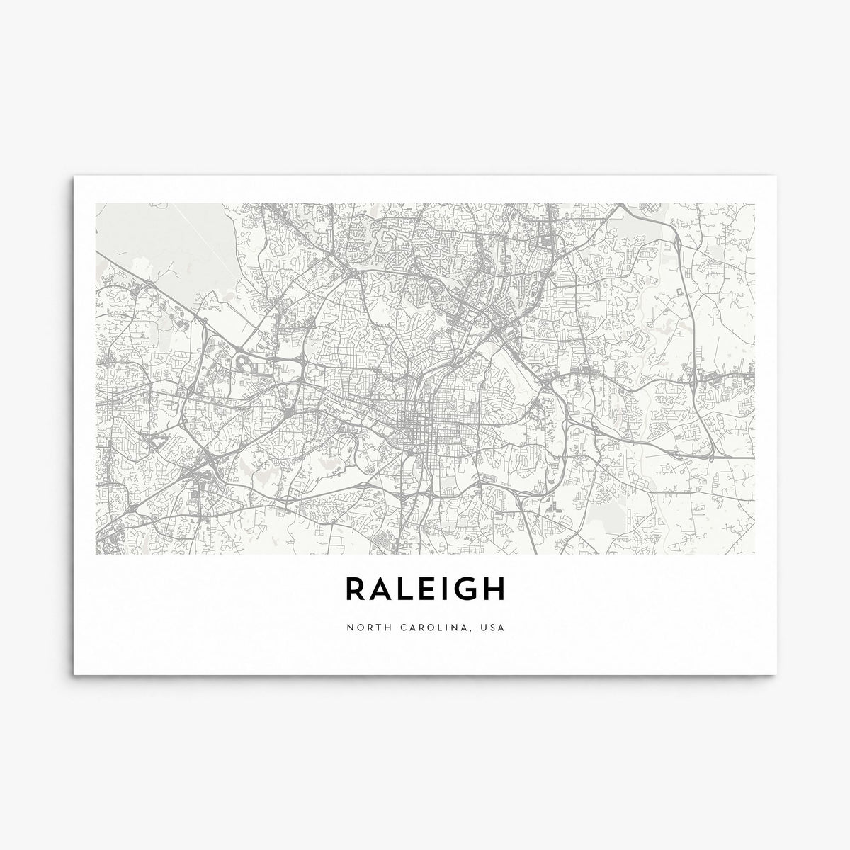 Raleigh Map Poster, print only (unframed)