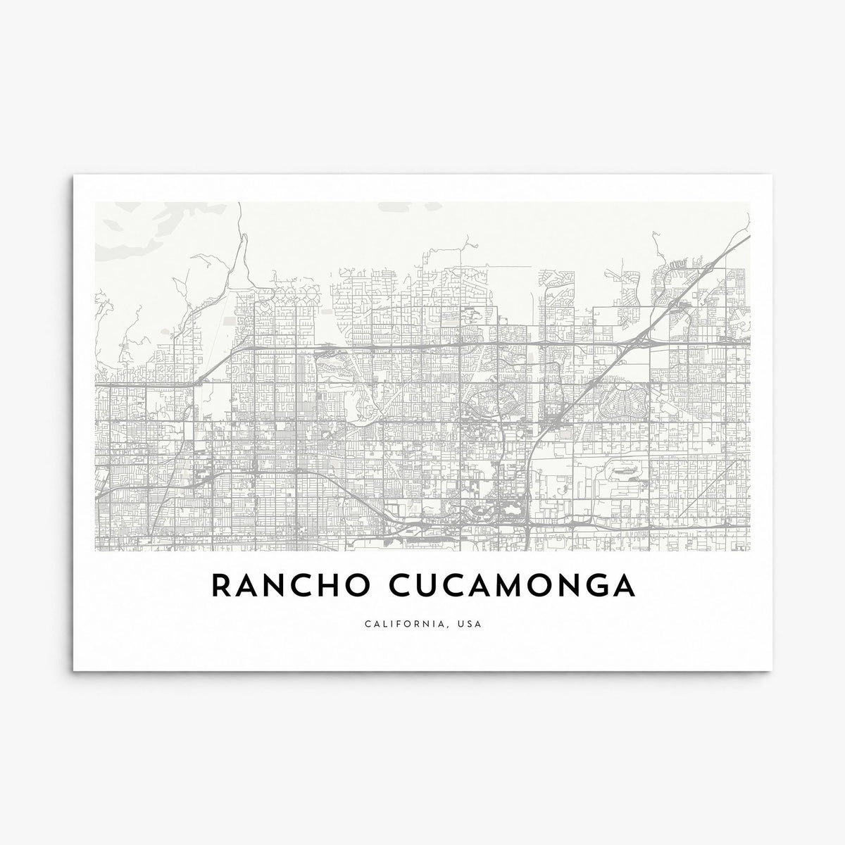 Rancho Cucamonga Map Poster, print only (unframed)