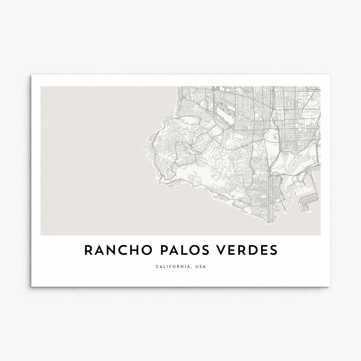Rancho Palos Verdes Map Poster, print only (unframed)