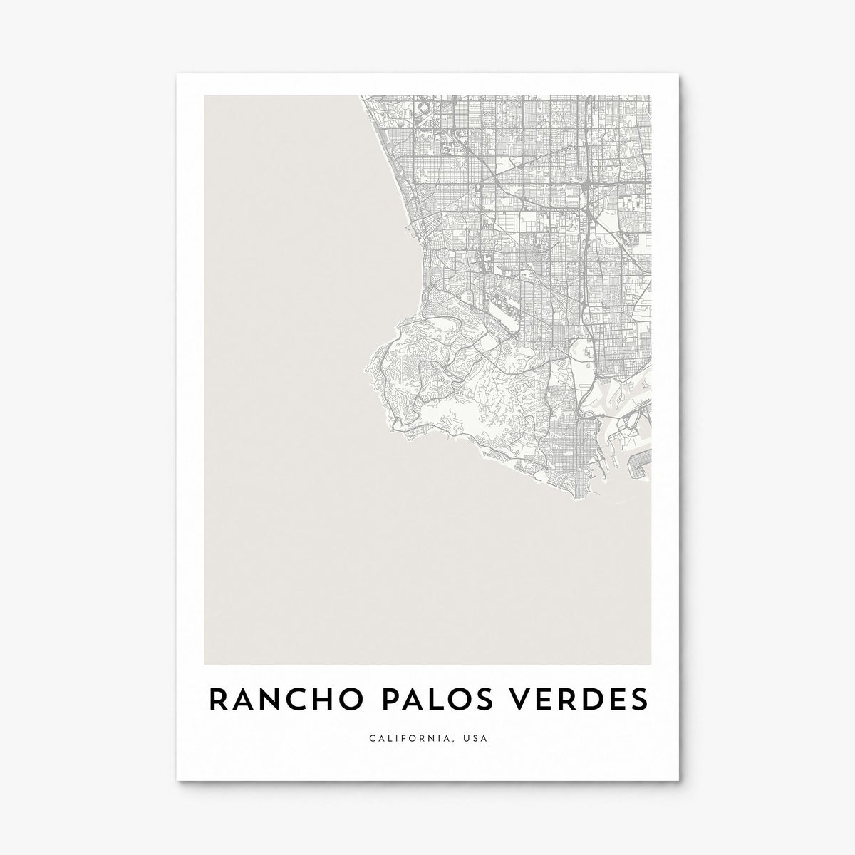 Rancho Palos Verdes Map Poster, print only (unframed)