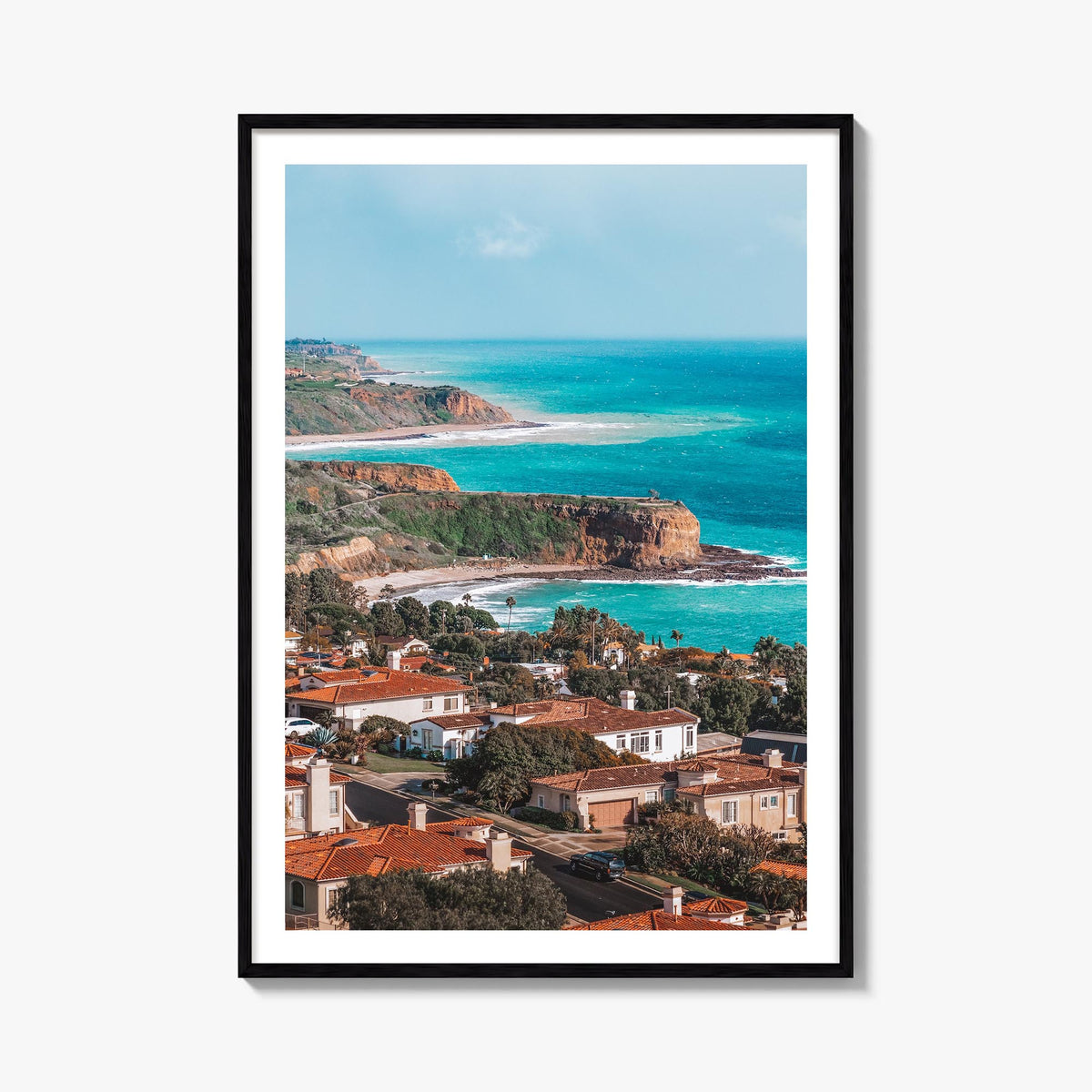 Rancho Palos Verdes no. 1 colorful photo poster of California, USA – vertical wall art, unframed print shown in interior mock
