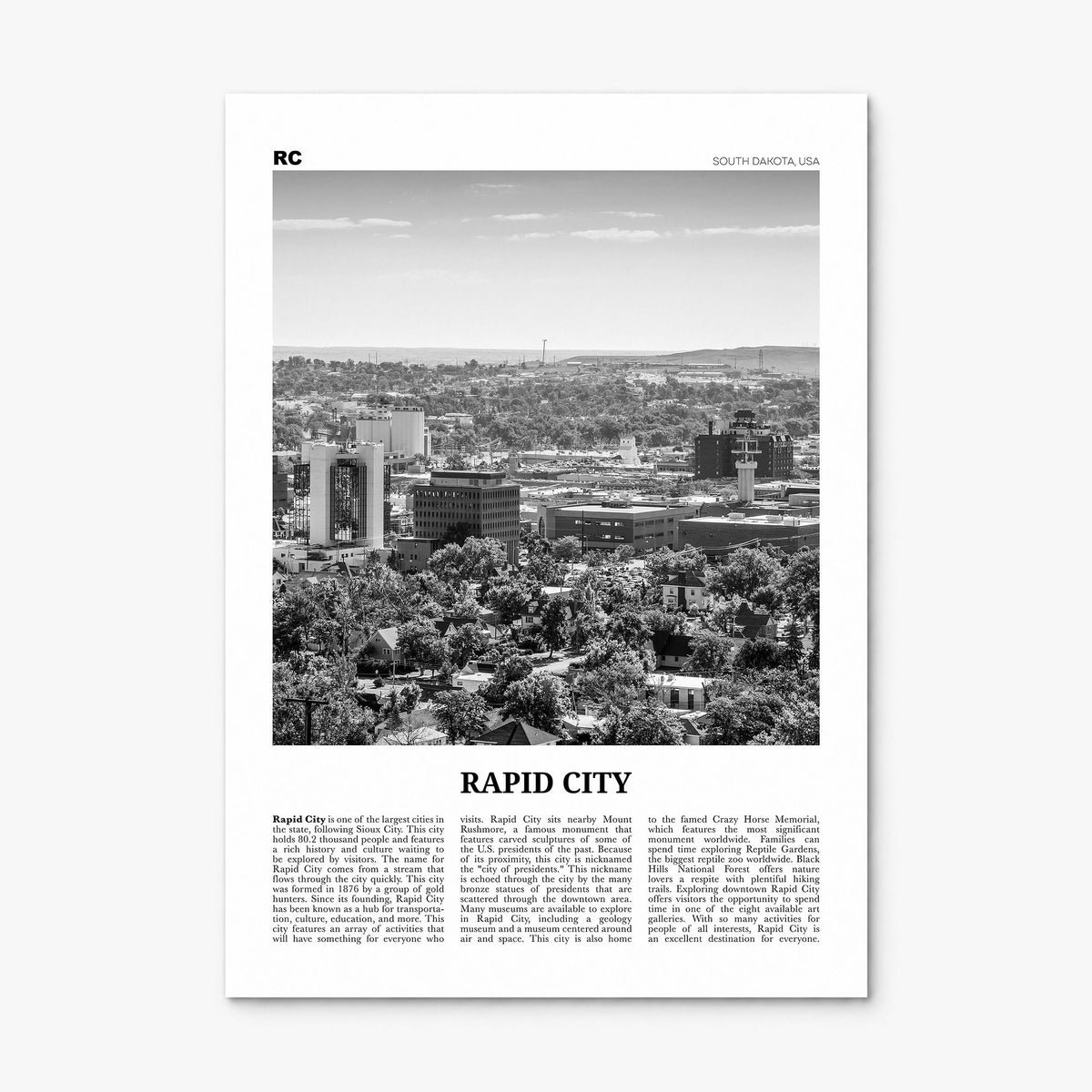 Rapid City Newspaper Poster, print only (unframed)