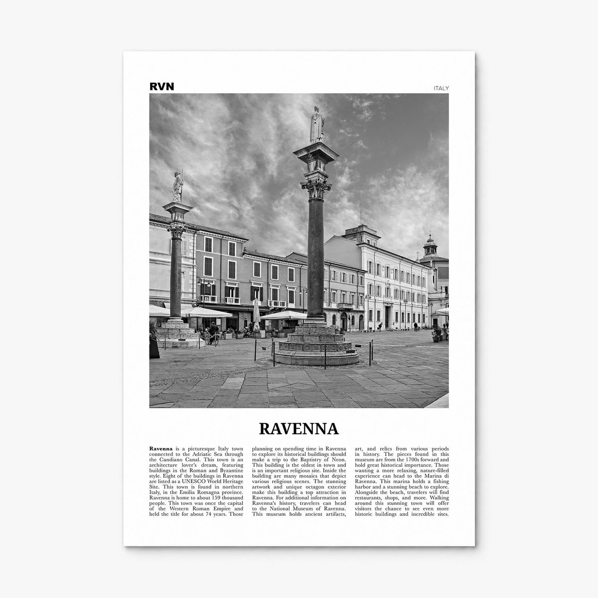 Ravenna Newspaper Poster, print only (unframed)