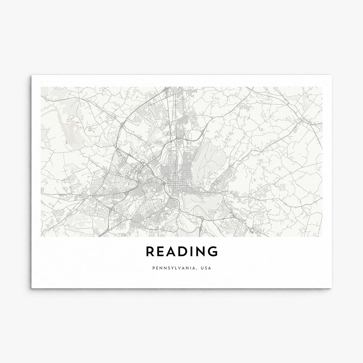 Reading, Pennsylvania Map Poster, print only (unframed)