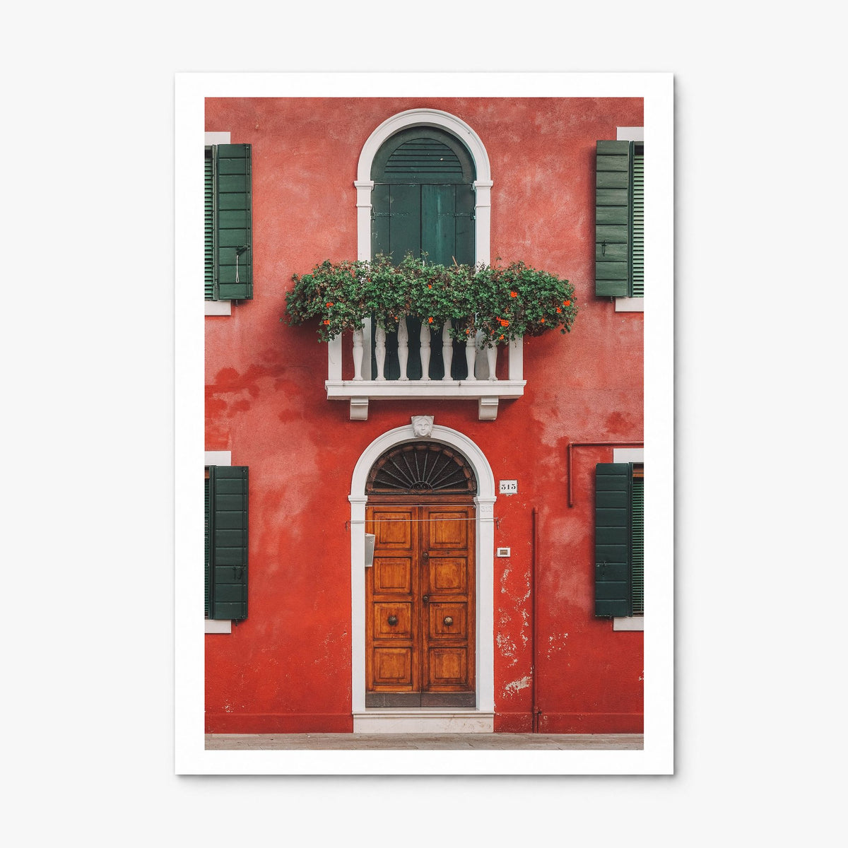 Red House Photo Poster, print only (unframed), white border