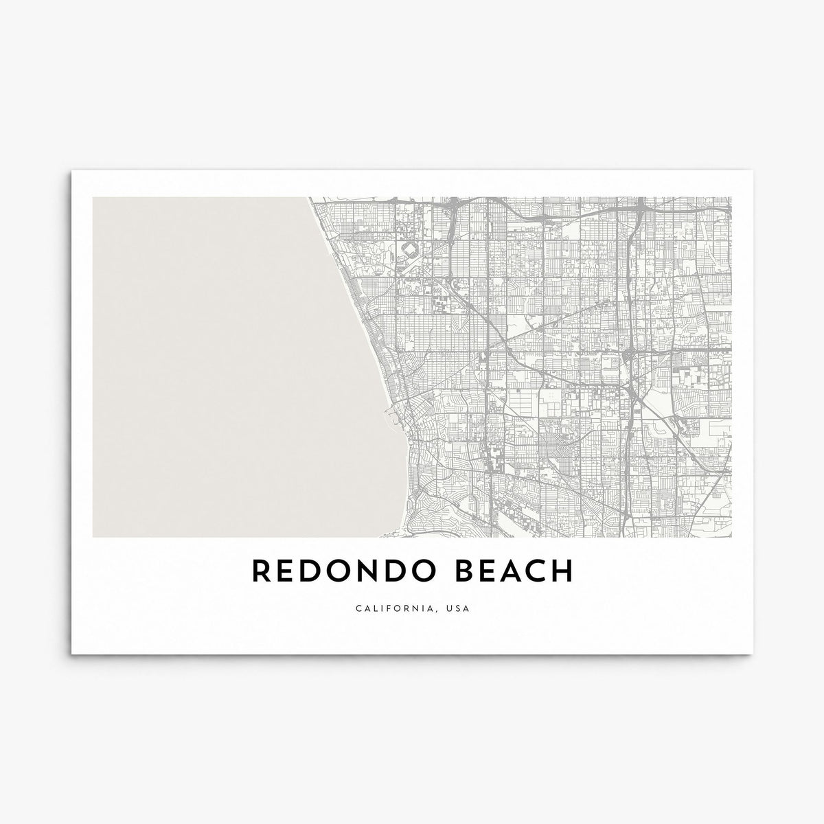 Redondo Beach Map Poster, print only (unframed)