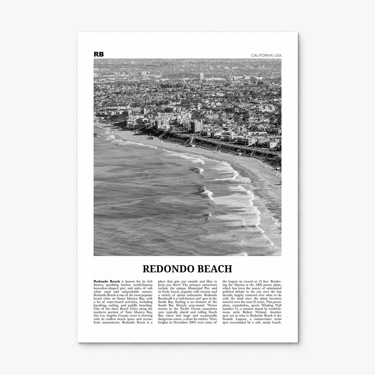 Redondo Beach Newspaper Poster, print only (unframed)