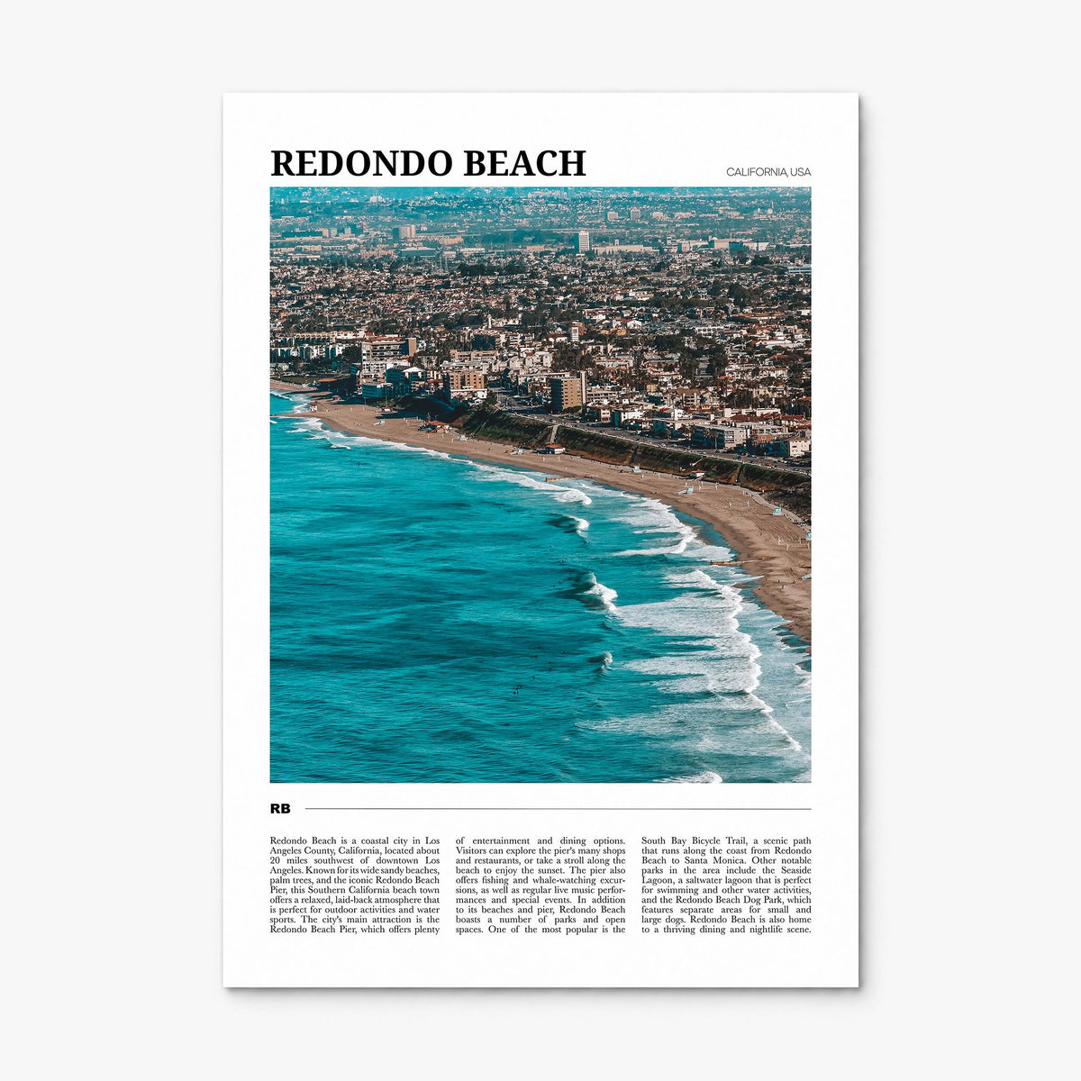 Redondo Beach Travel Poster, print only (unframed)