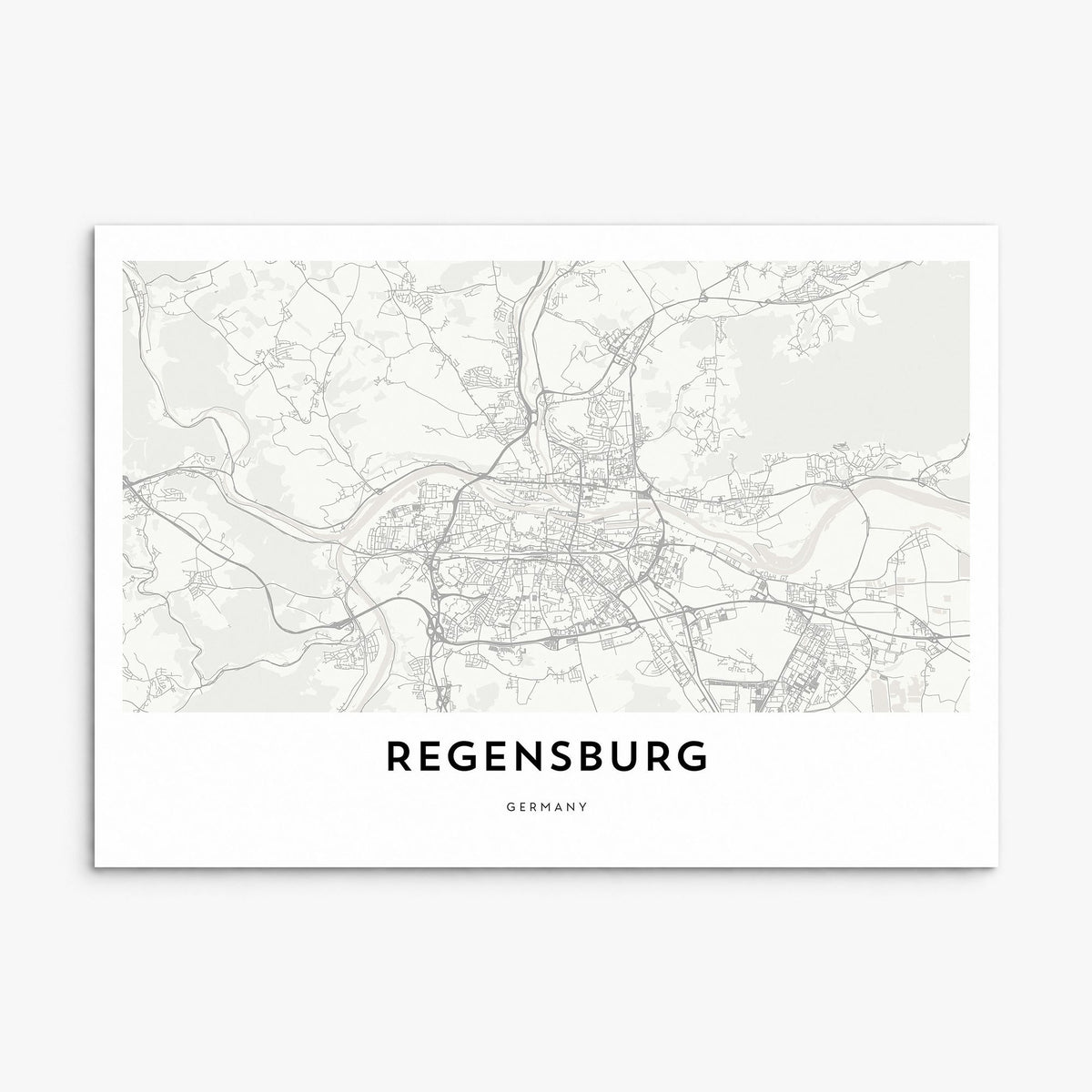 Regensburg Map Poster, print only (unframed)