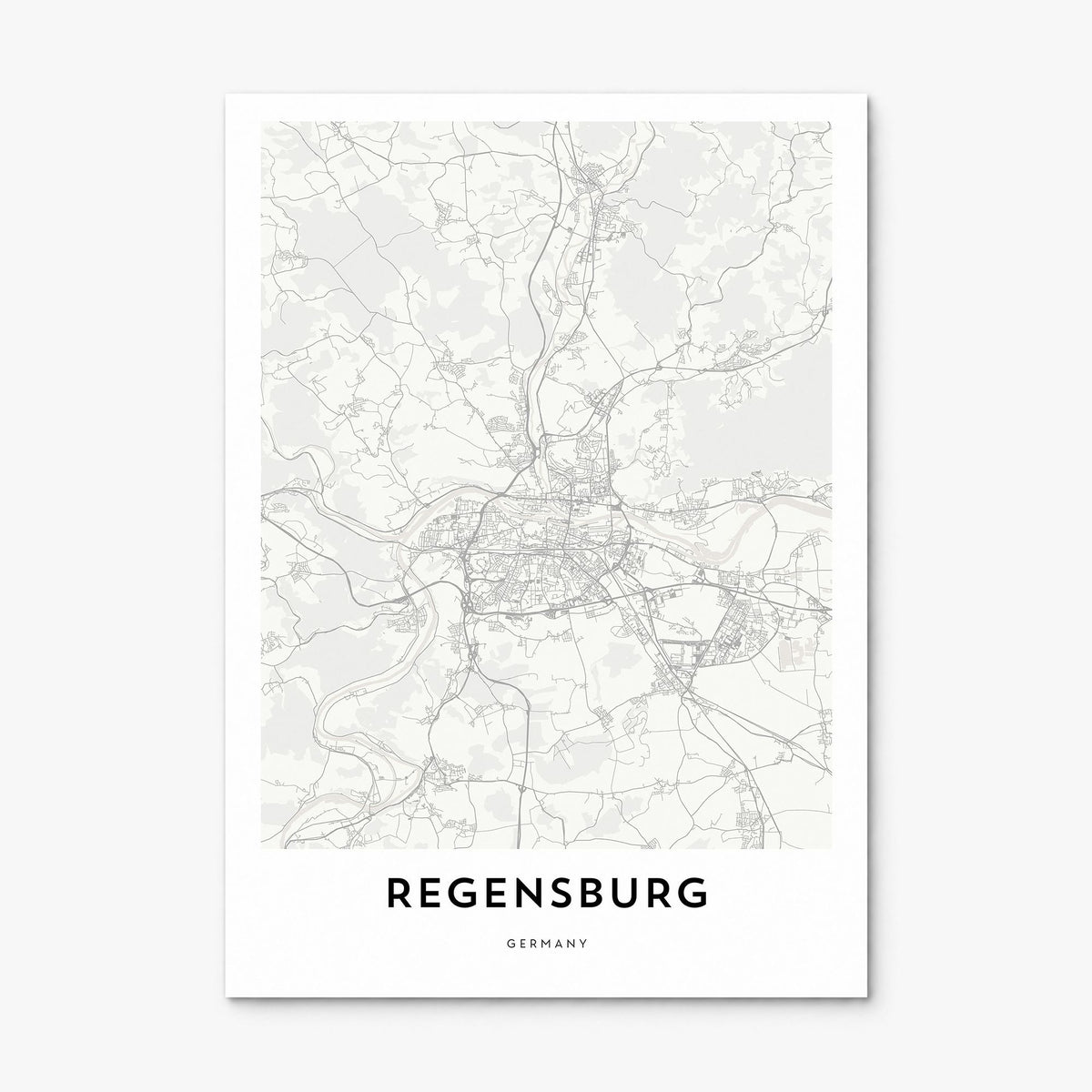 Regensburg Map Poster, print only (unframed)