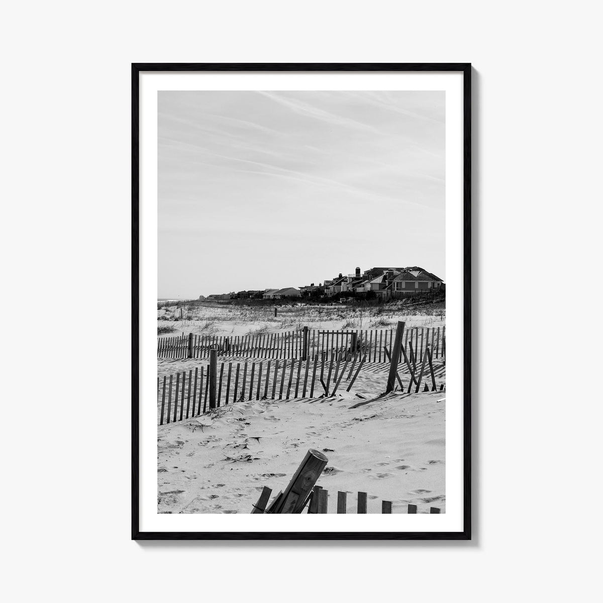 Rehoboth Beach black & white photo poster of Delaware, USA – vertical wall art, unframed print shown in interior mockup