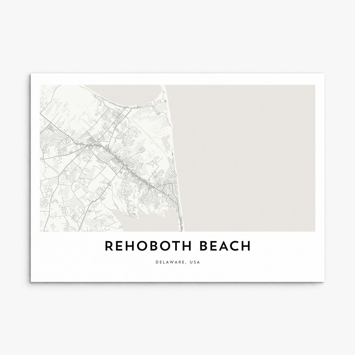 Rehoboth Beach Map Poster, print only (unframed)